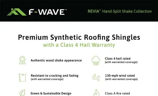 F-Wave Roofing REVIA Hand Split Shake Product Brochure Thumb