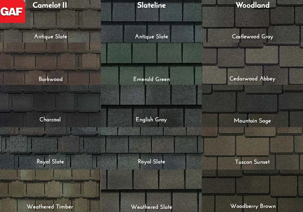 GAF Roofing Value Collection Swatches