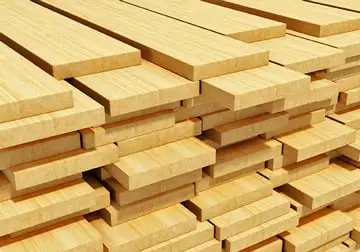 stacks of wooden timber planks