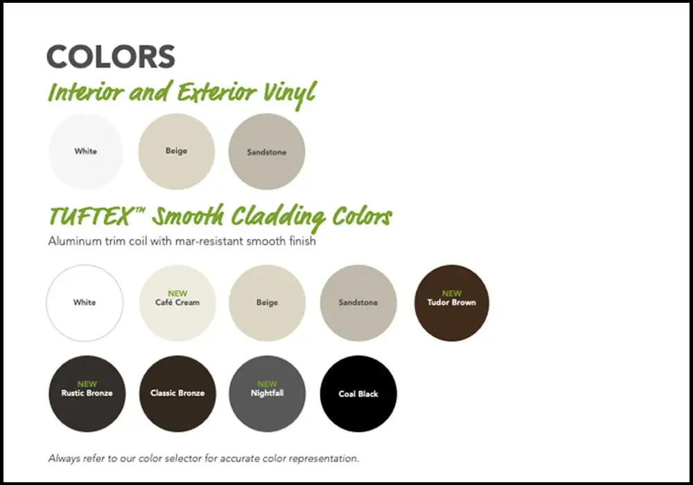 ProVia Windows Aspect Color Options