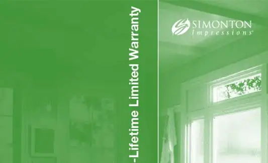 Simonton Windows Impressions Limited Warranty Brochure